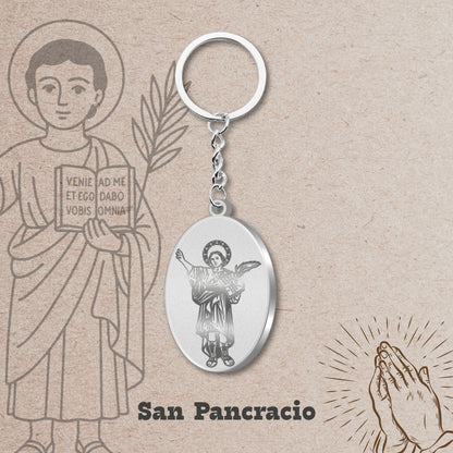 Llavero san pancracio Acero Inoxidable