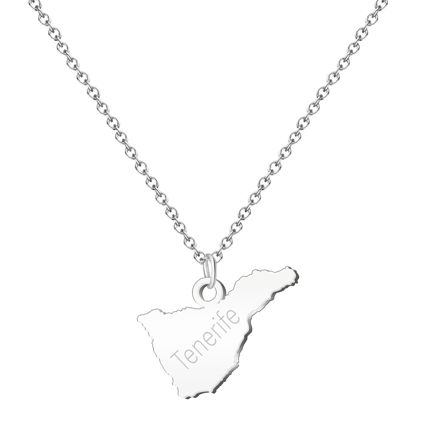 Collar Mapa de Tenerife Acero