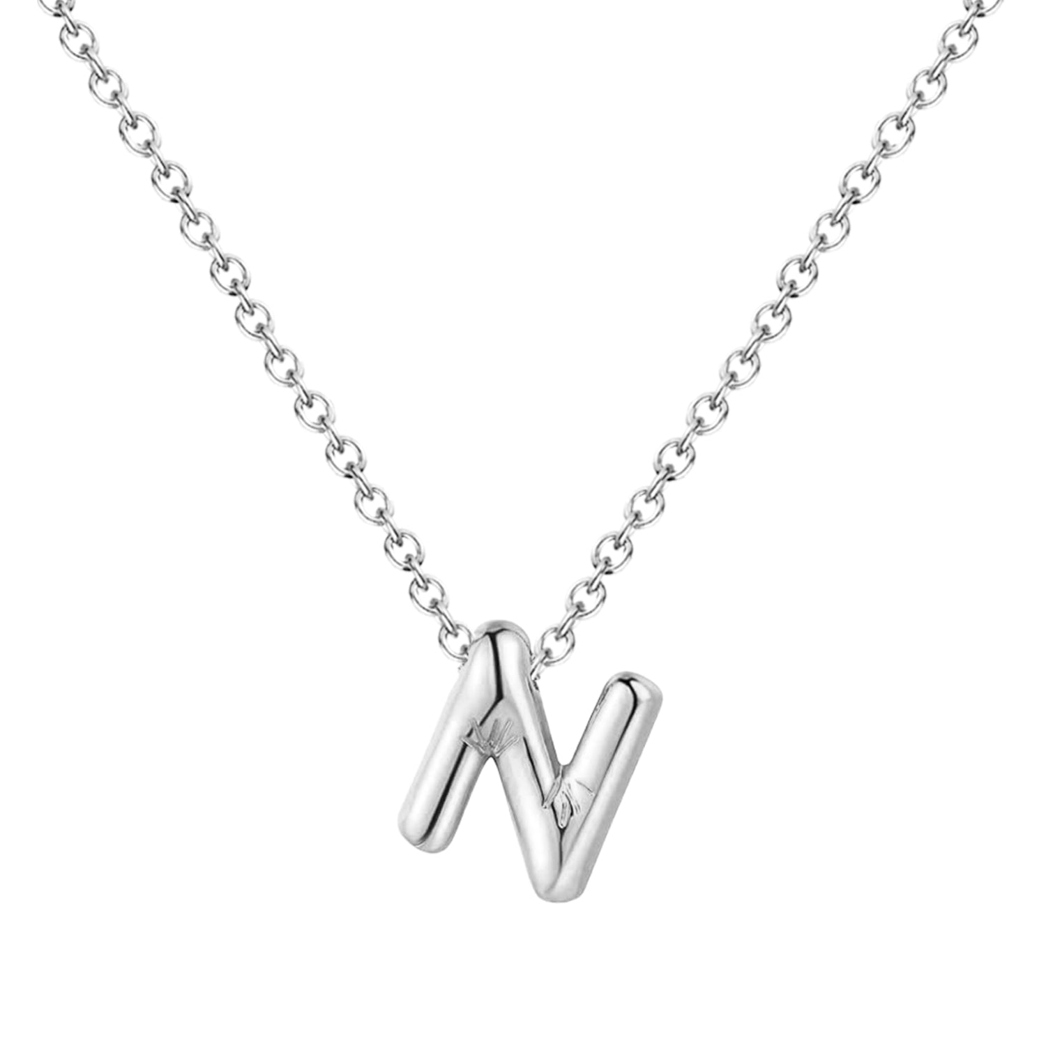 Collar Letra Inicial Estilo Globo Bañado de Oro 14k