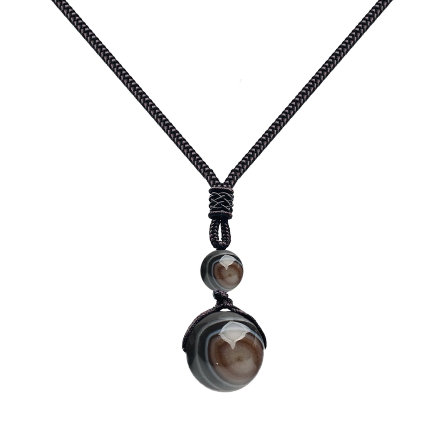 Colgante Bola de 14 mm en Piedra Natural - Piedra Natural Ágata Negra - SKU 20387