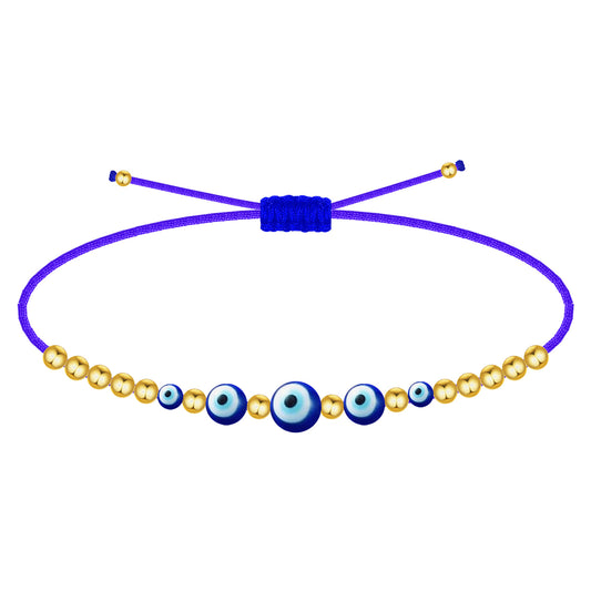 Pulsera Ojo Turco Acero Inoxidable | Amuleto contra la envidia y energías negativas + Regalo Pulsera 7 Nudos