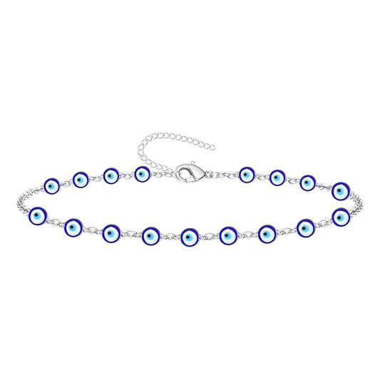 Pulsera Ojo Turco Acero Inoxidable | Amuleto contra la envidia y energías negativas + Regalo Pulsera 7 Nudos