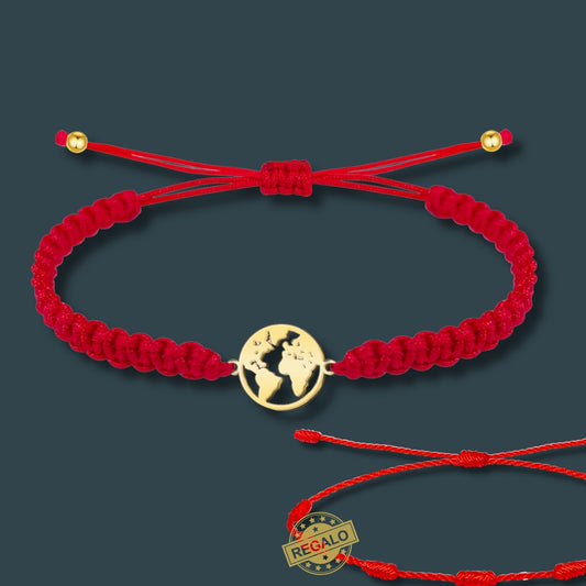 Pulsera Hilo Destino Roja Hecho a Mano 🧵 con Amuleto de Suerte y Protección 🍀 en Acero Inoxidable 💎 ¡Incluye Pulsera 7 Nudos de Regalo! 🎁