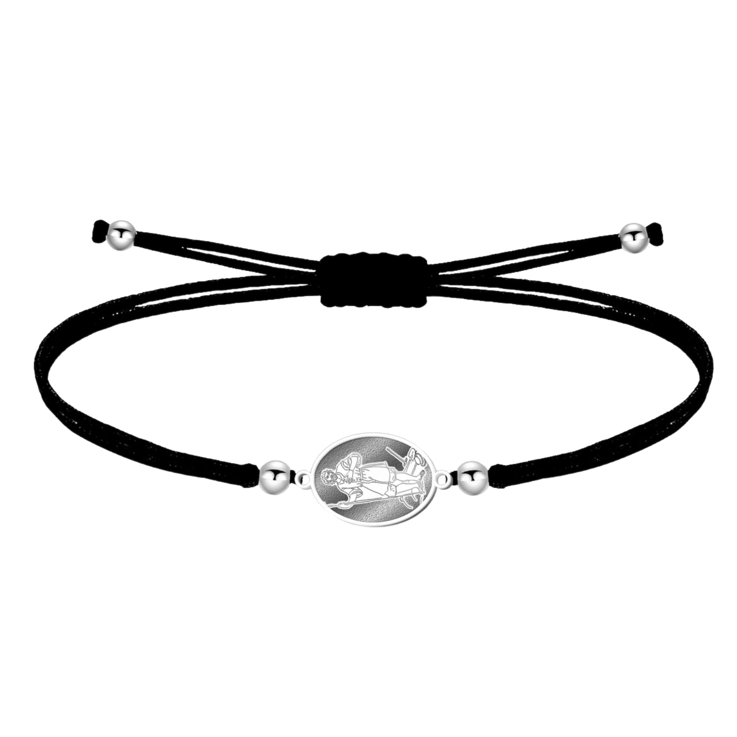 Pulsera Medalla de San Isidro Labrador con Hilo Encerado