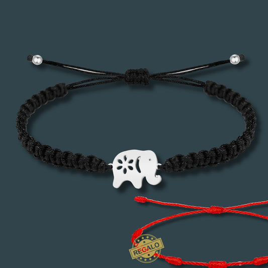 ✨Pulsera de Hilo Trenzado Hecha a Mano 🧵 con Amuleto de Suerte y Protección 🍀 Acero Inoxidable 💎 ¡Incluye Pulsera 7 Nudos de Regalo! 🎁