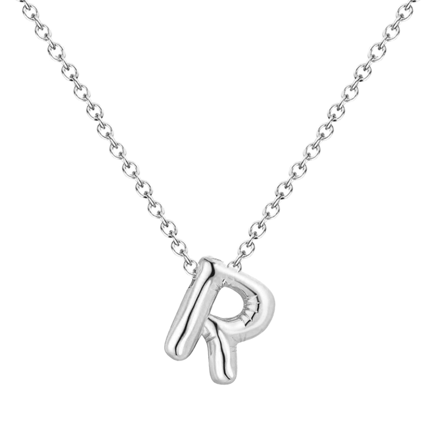 Collar Letra Inicial Estilo Globo Bañado de Oro 14k