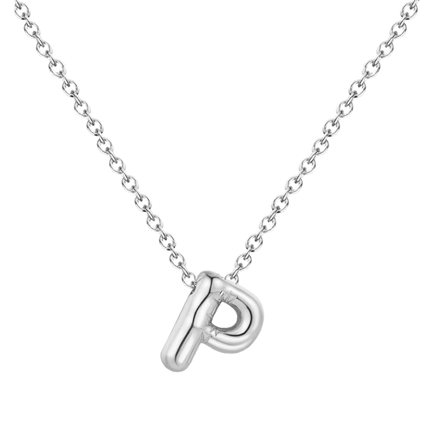 Collar Letra Inicial Estilo Globo Bañado de Oro 14k