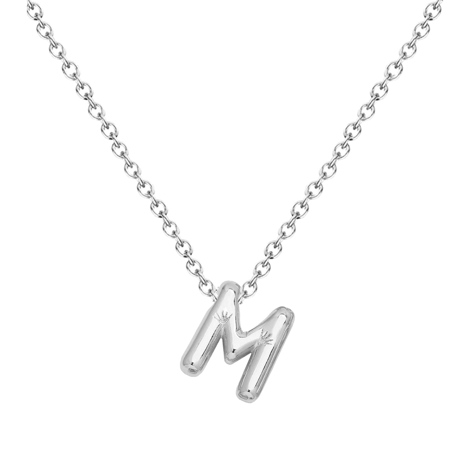 Collar Letra Inicial Estilo Globo Bañado de Oro 14k