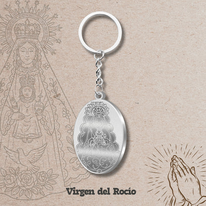 Llavero Virgen del Rocío Acero Inoxidable