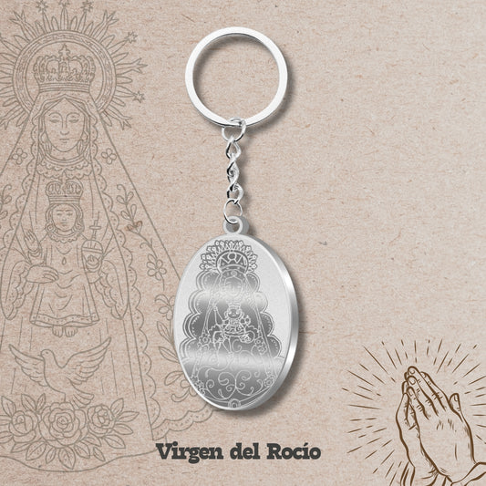 Llavero Virgen del Rocío Acero Inoxidable