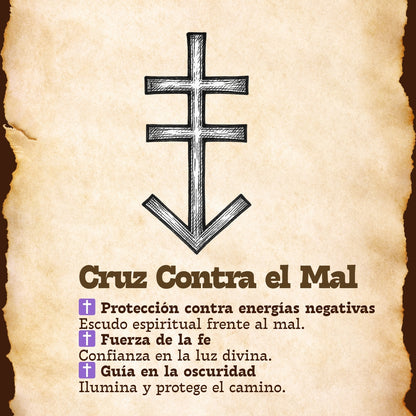 Pulsera Cruz Contra Mal Acero inoxidable color Dorado