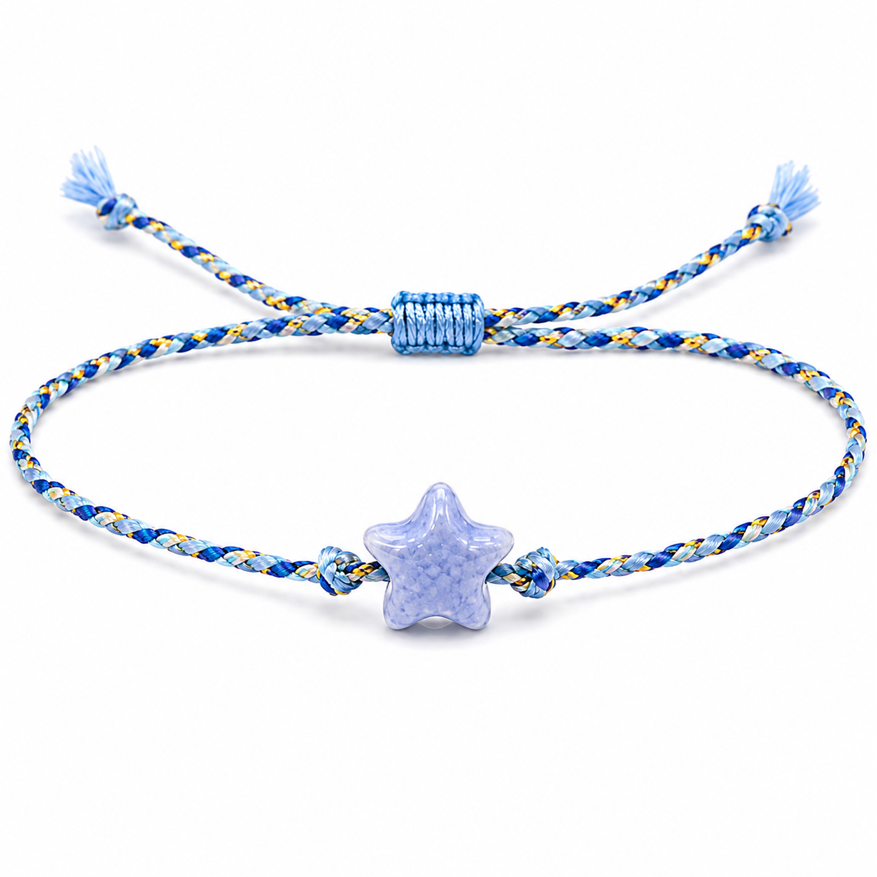 Pulsera de Cordón Trenzado con Estrella Azul