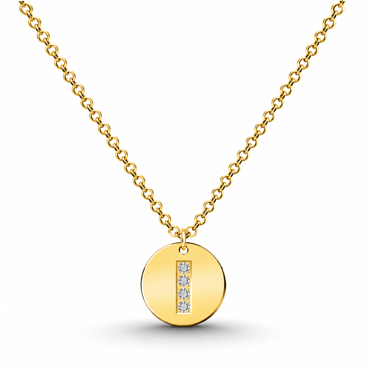 Collar Medalla de Letra Inicial con Circonitas