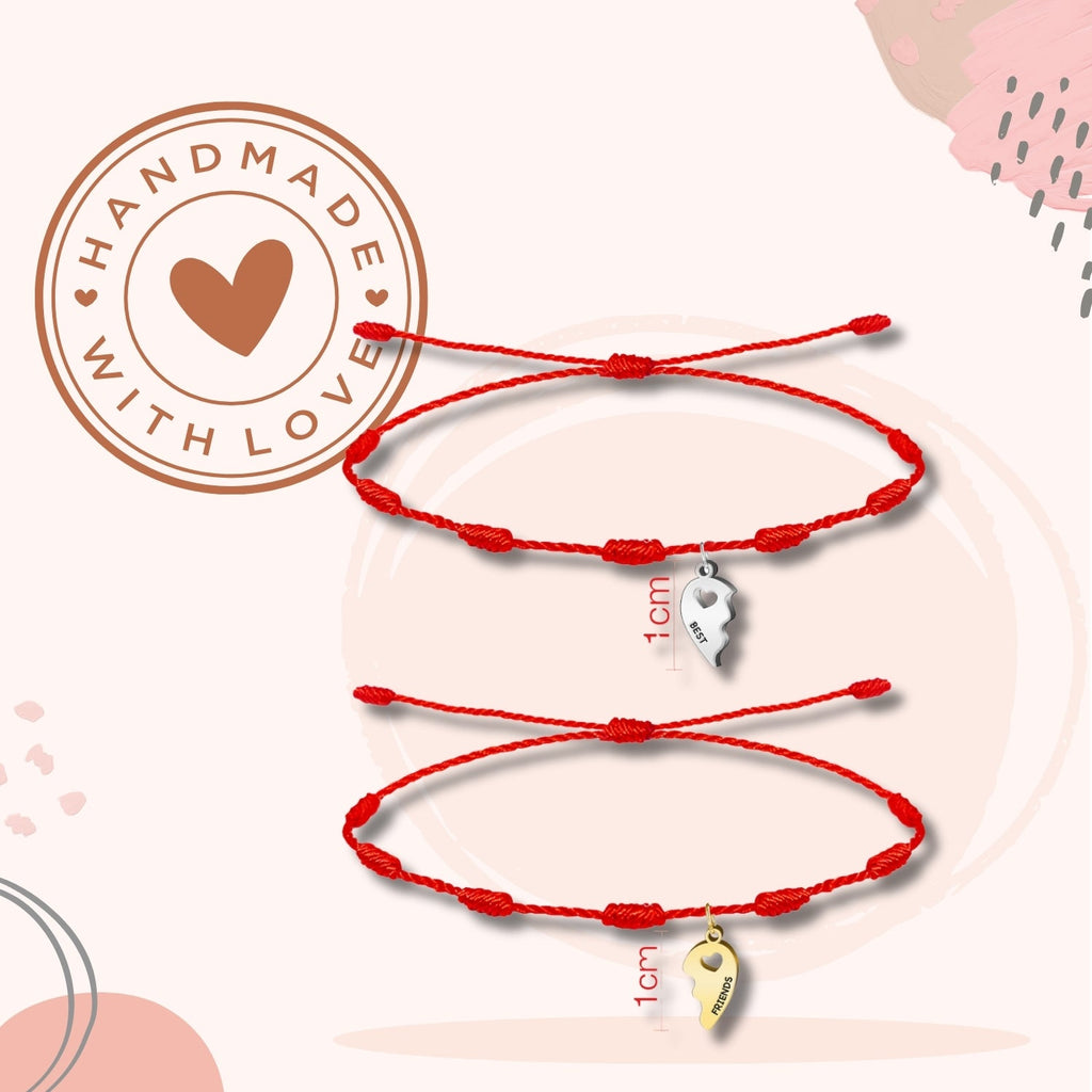 Pack 2 Pulseras 7 Nudos de la Amistad "best Friends" - Acero diseño