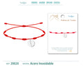 Pulsera 7 Nudos con letra I color Plateado cotigo