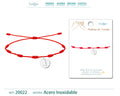 Pulsera 7 Nudos con letra J color Plateado cotigo