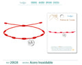 Pulsera 7 Nudos con letra M color Plateado cotigo