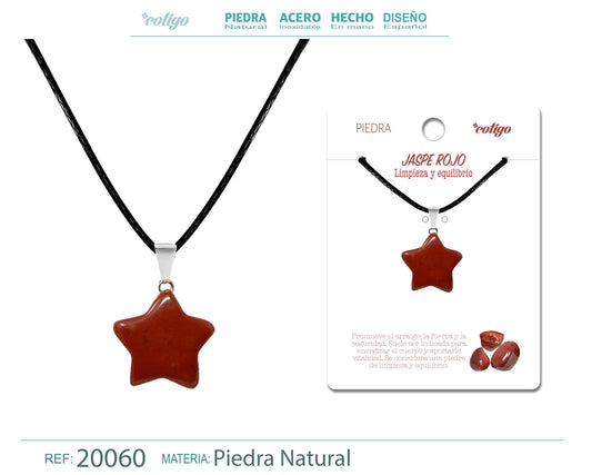 Colgante Estrella Jade Rojo