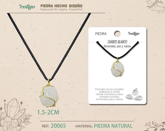 Colgante piedra natural- Cuarzo blanco
