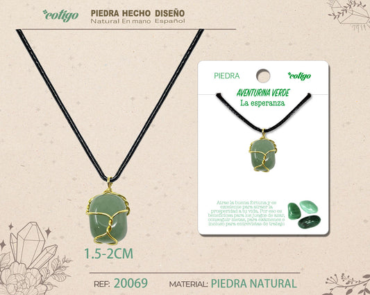 Colgante piedra natural- Aventurina verde