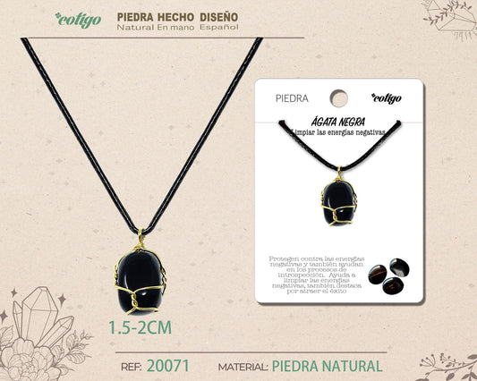 Colgante piedra natural- Agata negra