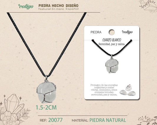 Colgante piedra natural- Cuarzo blanco