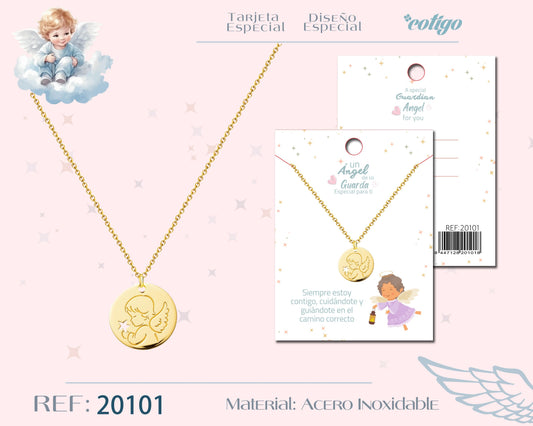 20101-Collar Angel de Guarda Acero