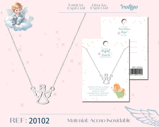 20102-Collar Angel de Guarda Acero