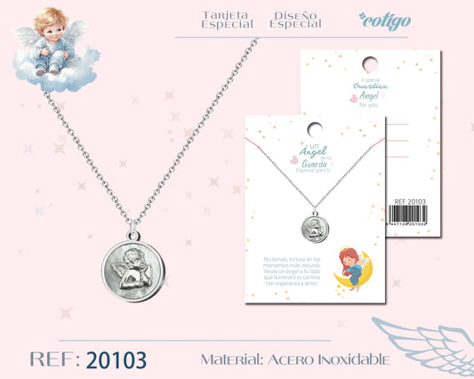 20103-Collar Angel de Guarda Acero