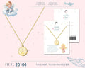 Collar con colgante de medalla Ángel de la Guarda en acero inoxidable dorado, incluye tarjeta de regalo con mensaje espiritual y diseño de ángel.