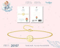 Pulsera fina de acero inoxidable dorado con medalla de Ángel de la Guarda y tarjeta de presentación con mensaje religioso, ideal para regalo