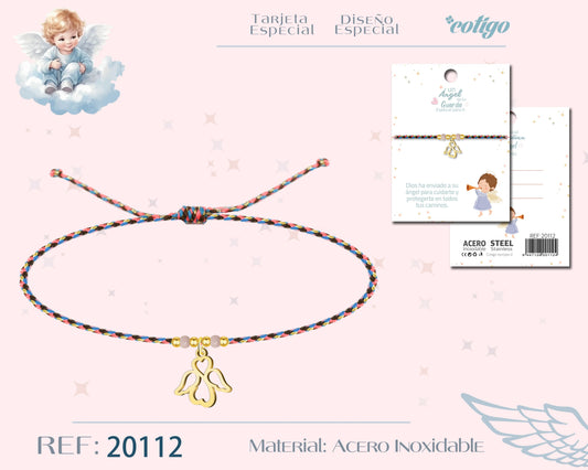 20112-Pulsera Angel de Guarda Acero