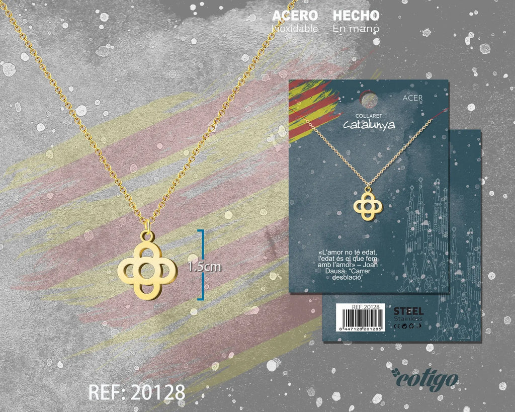 Colgante Flor de Barcelona Acero Dorado - cotigo