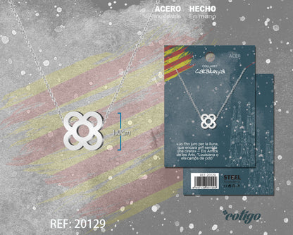 Colgante Flor de Barcelona Acero Plateado