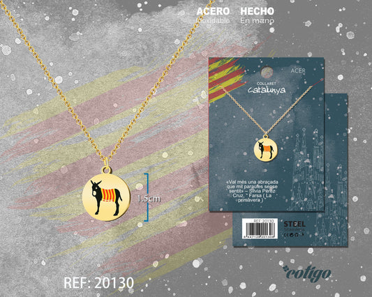 Colgante Burro catala?n Acero Dorado