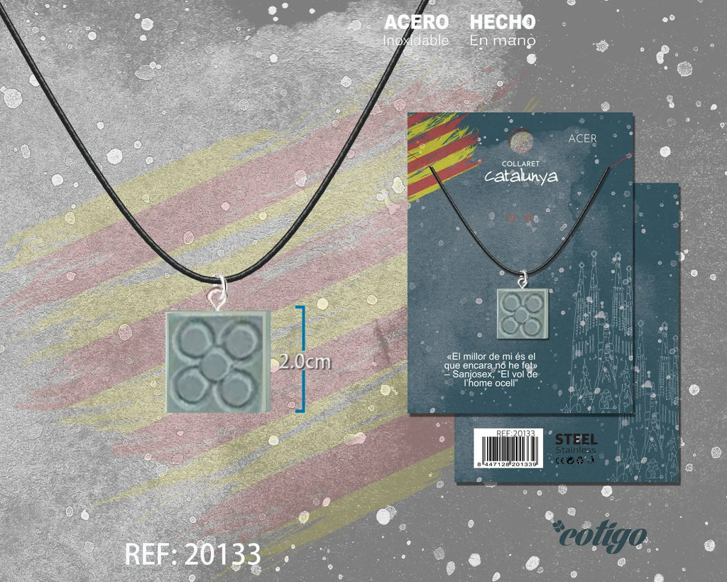 Colgante Flor de Barcelona con cordon y Acero - cotigo