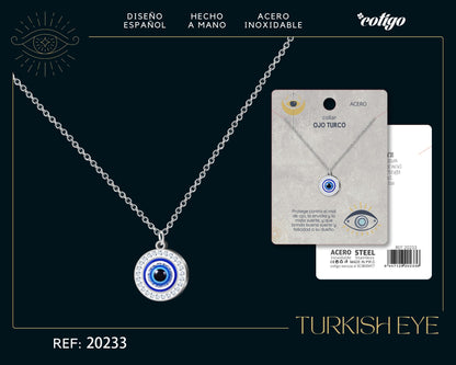 Collar Ojo turco Acero color Plateado