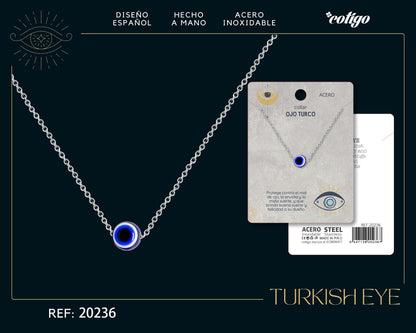 Collar Ojo turco Acero color Plateado