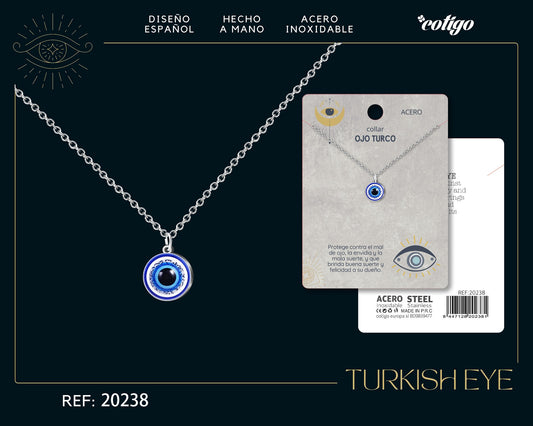 Collar Ojo turco Acero color Plateado