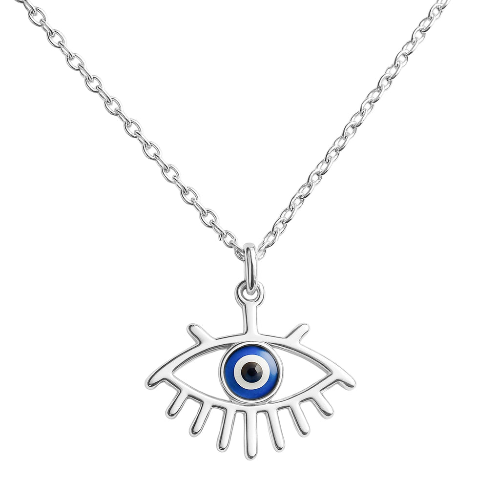 Collar con Ojo Turco en Acero Inoxidable – vista principal del diseño ojo turco