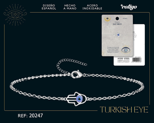 Pulsera Ojo turco Acero color Plateado