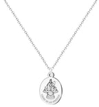 Collar con medalla de la Virgen de los Remedios en acero inoxidable plateado colgante religioso grabado