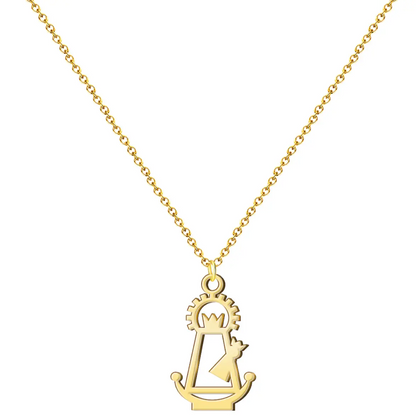 Collar con colgante silueta virgen de la almudena acero inoxidable dorado patrona de madrid regalo religioso