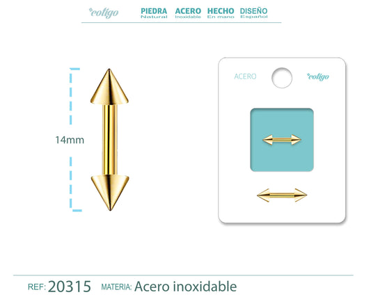 pirercing Acero Dorado