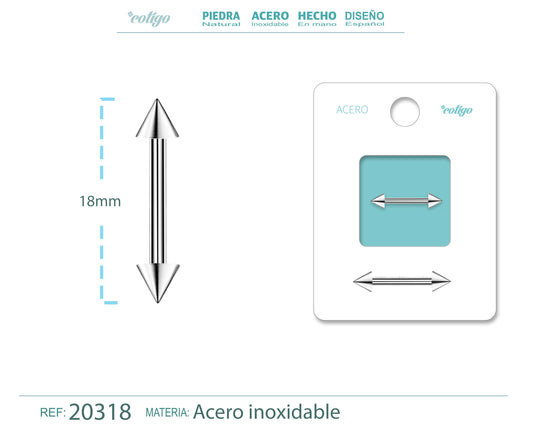 pirercing Acero Plateado