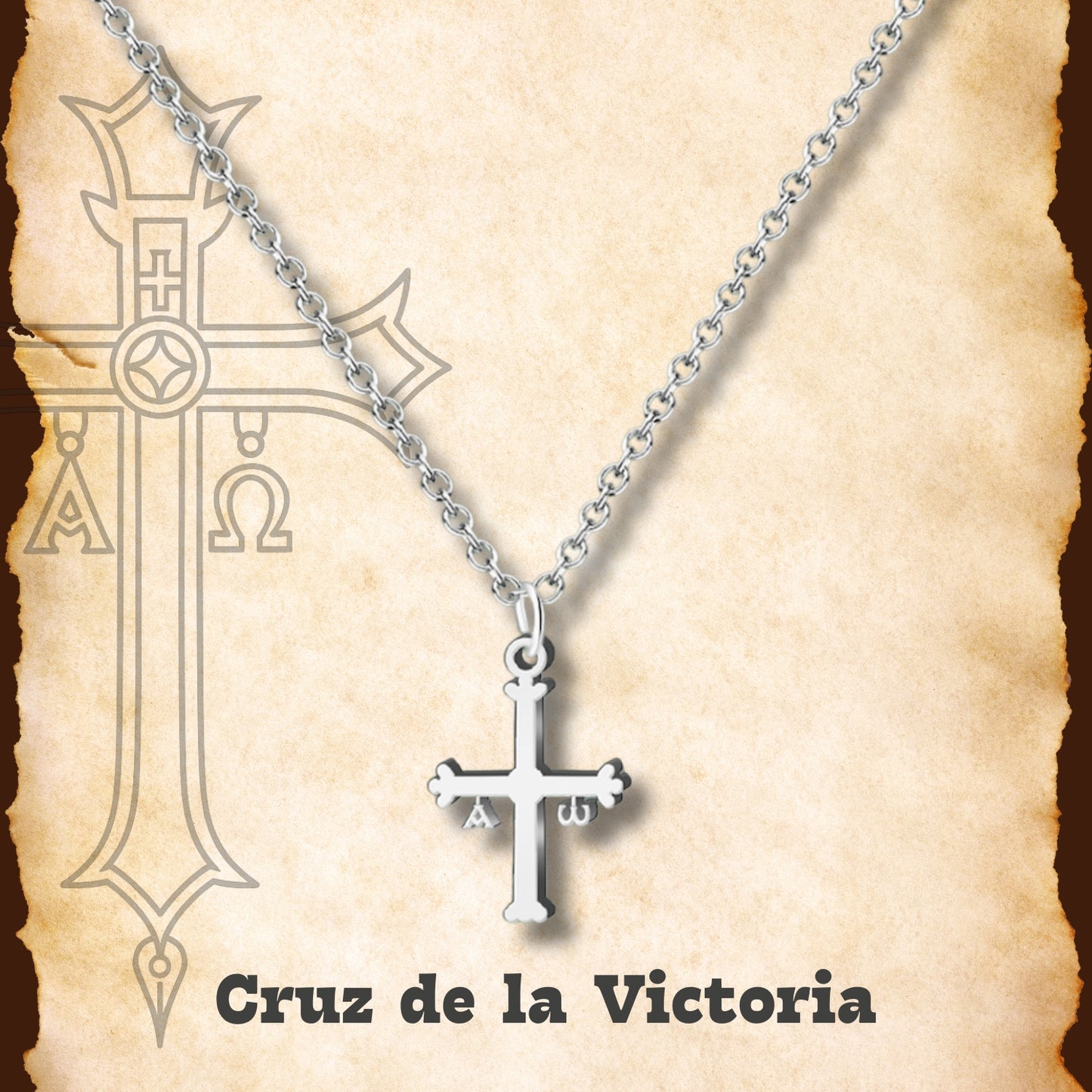Collar Cruz Caravaca Acero Inoxidable, Cruz de la Victoria, Cruz Tau, Cruz Egipcia, Cruz de Santiago