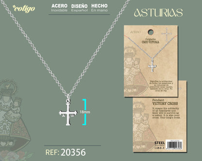 Colgante Cruz de la Victoria Acero Plateado