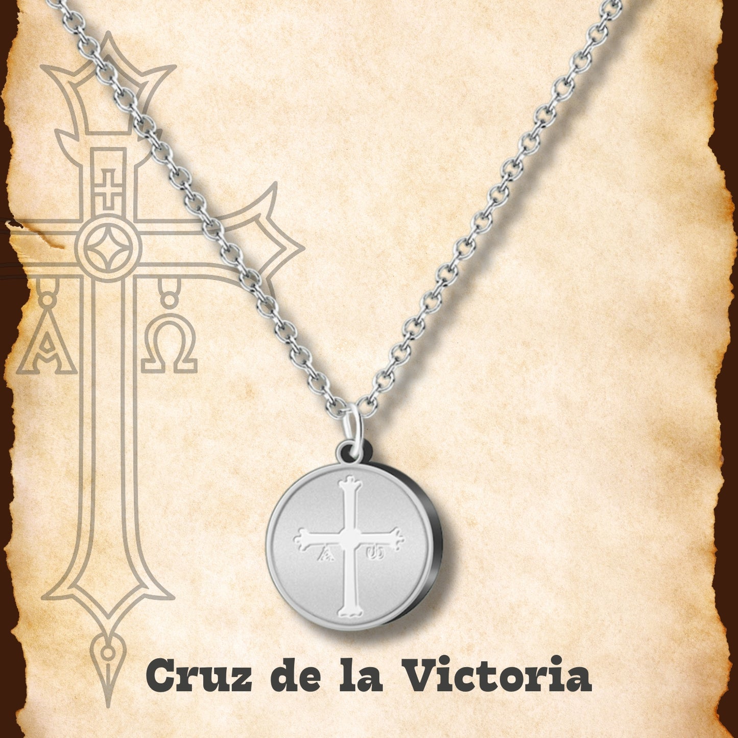 Collar Cruz Caravaca Acero Inoxidable, Cruz de la Victoria, Cruz Tau, Cruz Egipcia, Cruz de Santiago