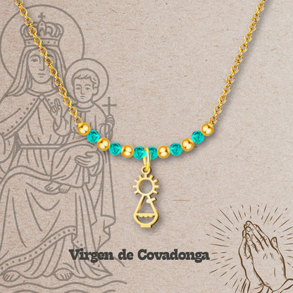 Collar Virgen de España Acero inoxidable, colgante Virgen del Pilar, Virgen de Rocío,Virgen de Covadonga