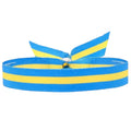 Pulsera de cinta azul y amarilla con diseño de bandera de Asturias
